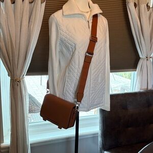 Unisex Geta style Brown Leather small Messenger Bag with adjustable strap